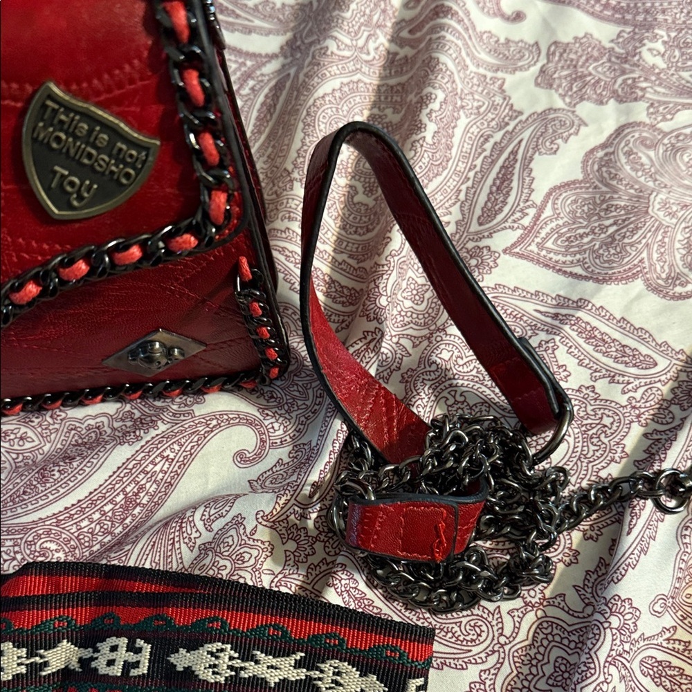 NWOTS Moschino Red Mini Bag with Black Accents​ - Picture 3 of 7